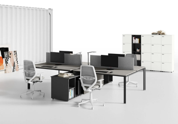 FIL ROUGE - Wooden workstation desk with cable management by Las Mobili - view 3